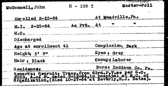 McDonnell, John H - 105 - I Muster Roll