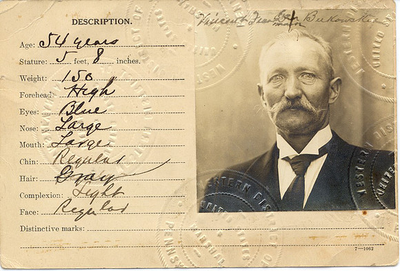 Vincinety Frank Bukowski - Work Permit Front